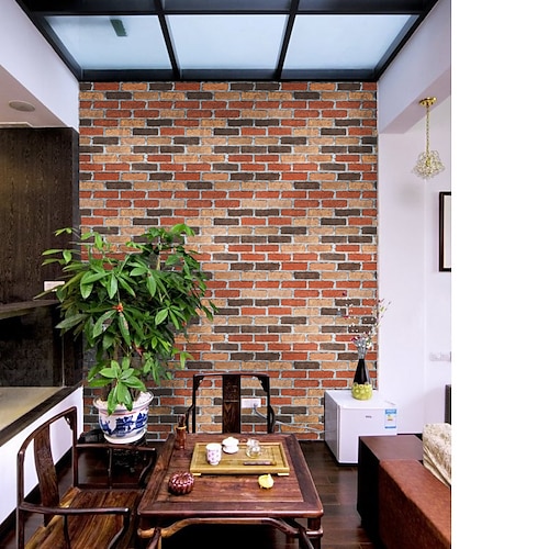 

Wallpaper Wall Covering Sticker Film Peel and Stick Removable Faux 3D Brick Vinyl PVC Home Dcor 100045cm