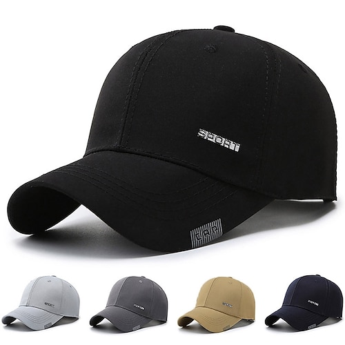 

Men's Baseball Cap Black Navy Blue Polyester Print Simple Outdoor Outdoor Dailywear Letter Windproof Breathable Ultraviolet Resistant Sports