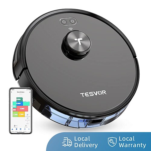 

Tesvor S4 Robot Vacuum Laser Navigation 2200Pa suction auto-charging Alexa/App compatible and low volume