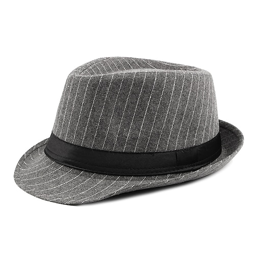 

Herren Fedora-Hut Hut mit Krempe Schwarz Kaffee Baumwolle Bedruckt Einfach Brautkleider schlicht Urlaub Strasse Alltagskleidung Wochenende Streifen Tragbar Komfort Modisch