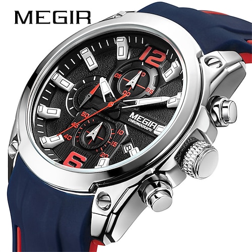 

Megir Men's Chronograph Quartz Watches Luxury Waterproof Wristwatch Top Brand Military Sport Watch