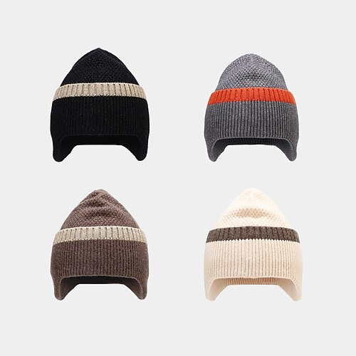 

nuovo autunno inverno morbido berretto accogliente maglia cappello squisito protezione dell'orecchio sport all'aria aperta cappello caldo per le donne uomini coppia