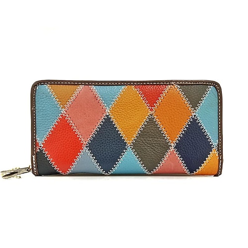 

leather ladies card wallet wallet new herringbone embroidery hand-woven wallet broken leather color stitching manufacturer one generation