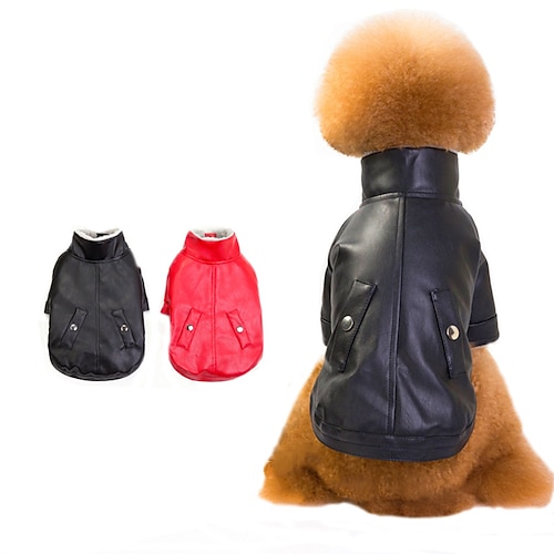 

Dog Cat Coat Solid Colored Adorable Stylish Ordinary Outdoor Casual Daily Winter Dog Clothes Puppy Clothes Dog Outfits Warm Red Black Costume for Girl and Boy Dog Polyester S M L XL XXL