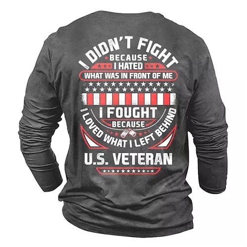 

Men's T shirt Tee Letter Graphic Prints Crew Neck Black Army Green Dark Gray Navy Blue 3D Print Outdoor Street Long Sleeve Print Clothing Apparel Basic Sports Designer Casual