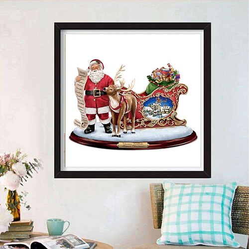 

diy new santa claus oil painting 5d full diamond cube round diamond cross stitch diamond decoration painting factory direct sales