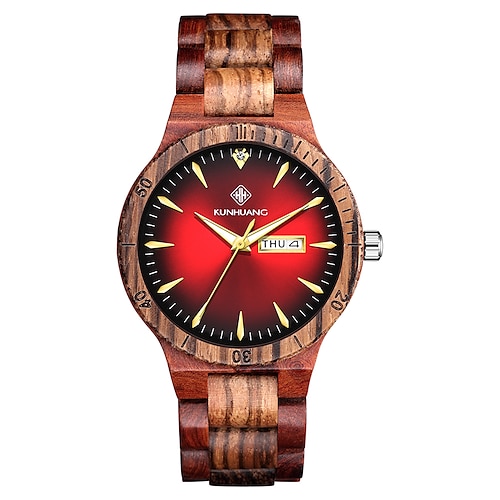 

Quartz Watch for Men Analog - Digital Quartz Retro Casual Calendar Wooden wooden Classic Theme / One Year