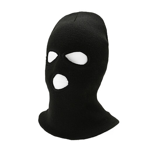 

Cotton Balaclava Running Hat Men's Balaclava Solid Colored Thermal Warm Breathable for Fishing Running Jogging Winter Black / Cut Out