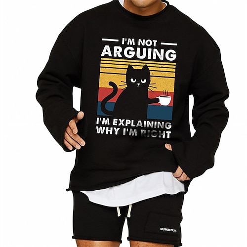 

Men's Sweatshirt Pullover Black Crew Neck Graphic Letter Print Sports & Outdoor Streetwear Designer Casual Big and Tall Winter Fall Clothing Apparel Hoodies Sweatshirts Long Sleeve / Spring