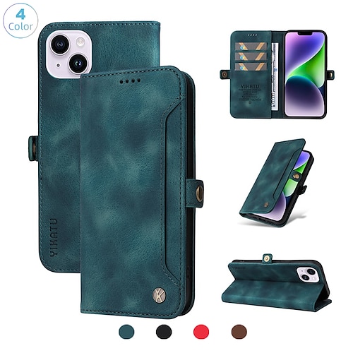 

Phone Case For Apple Full Body Case iPhone 14 Pro Max 13 12 11 Pro Max Mini X XR XS 8 7 Plus Wallet Dustproof Anti-lost Solid Colored TPU PU Leather