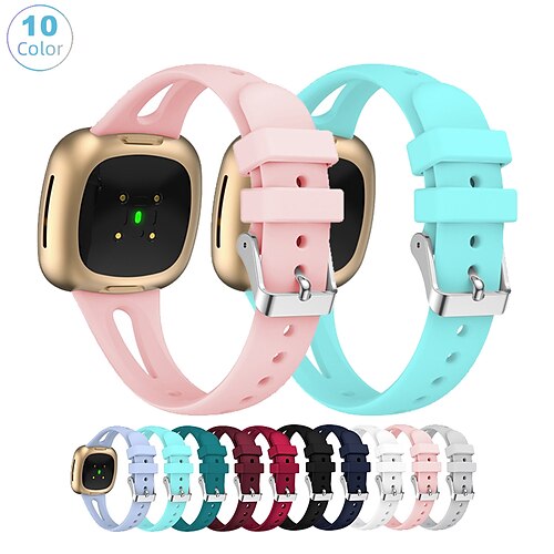 

1 pc Cinturino intelligente Compatibile con Fitbit Versa 3 / Sense Versa 4 Silicone Orologio intelligente Cinghia Impermeabile Regolabili Traspirante Cinturino sportivo Sostituzione Polsino