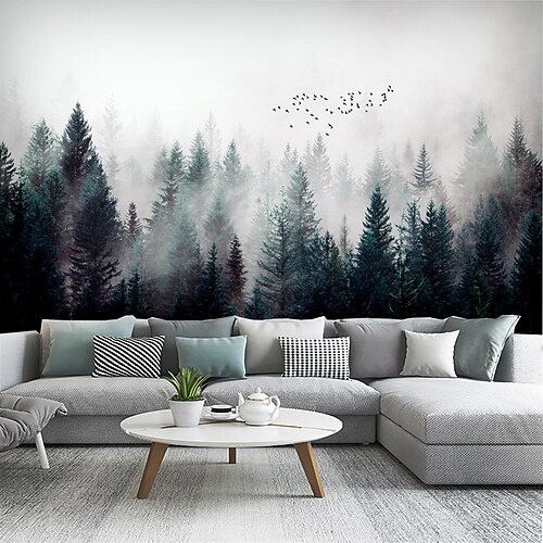 

Mural Wallpaper Wall Sticker Covering Print Peel and Stick Removable Self Adhesive Landscape Misty Forest PVC / Vinyl Home Decor