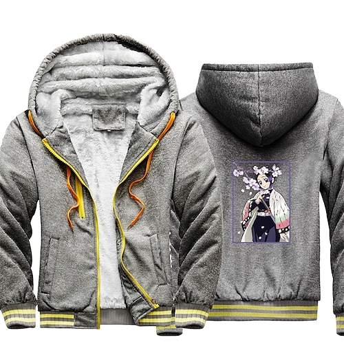 

Inspired by Demon Slayer Kochou Shinobu Cartoon Manga Outerwear Anime Graphic Outerwear For Men's Women's Unisex Adults' Hot Stamping 100% Polyester Casual Daily