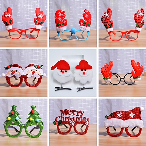 

1PC Christmas Party Glasses Frames Christmas Decoration Eyeglasses Xmas Costume Glasses Frame for Holiday Favors Christmas Xmas Gift