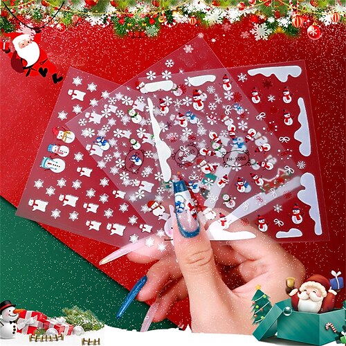 

Christmas Nail Care Sticker Mixed Batch Diy Nail Sticker Snowman Christmas Tree Ins Nail Sticker