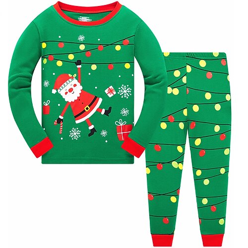 

Kids Girls' Ugly Christmas Car Crewneck Pants Suit Set Long Sleeve Cute Outdoor 7-13 Years Winter Green Red White / Fall