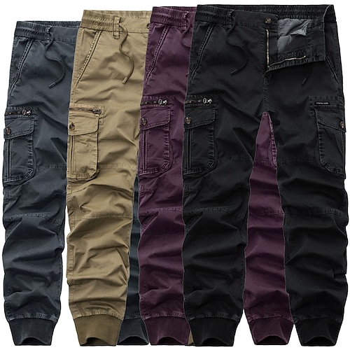 

Per uomo Pantaloni cargo Pantaloni Pantaloni da lavoro A cordoncino Vita elastica Multi tasca Liscio Comfort Traspirante Informale Giornaliero Abbigliamento di strada Misto cotone Sportivo Di tendenza