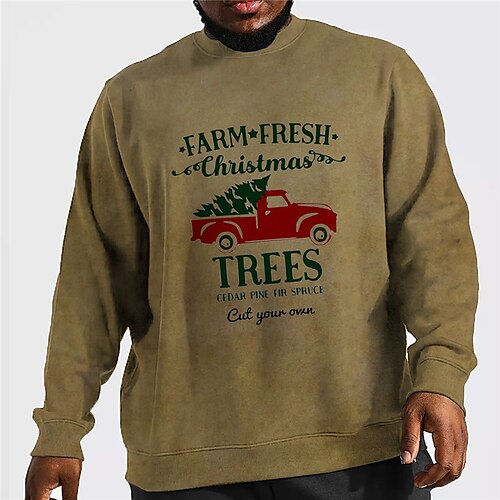 

Men's Plus Size Sweatshirt Big and Tall Letter Crew Neck Long Sleeve Spring & Fall Basic Designer Casual Big and Tall Daily Sports Tops