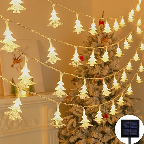 

Solar Christmas Tree Shape Fairy String Lights 12m-100LED 7m-50LED 6.5m-30LED Outdoor Waterproof Garden Lights Christmas Party Outdoor Home Holiday Patio Decoration
