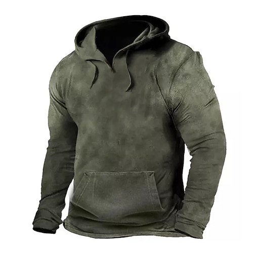 

Men's Pullover Hoodie Sweatshirt Green Blue Brown Gray Hooded Graphic Prints Daily Sports 3D Print Basic Streetwear Designer Spring Fall Clothing Apparel Hoodies Sweatshirts Long Sleeve