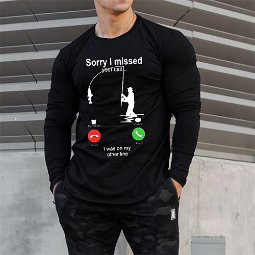 

Men's T shirt Tee Letter Crew Neck White Black Print Street Sports Long Sleeve Print Clothing Apparel Fashion Designer Casual Comfortable