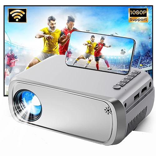 

LED Projector 1080P HD Supported Portable Mini Outdoor Projector for Halloween/Christmas/Holiday Home Video Movie Projectors for iPhone Compatible w/TV Stick HDMI USB