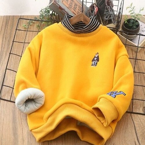 

Kids Boys Sweatshirt Pullover Letter Long Sleeve Children Top Casual Sweatshirt Adorable Daily Green Blue Yellow Winter 7-13 Years / Fall