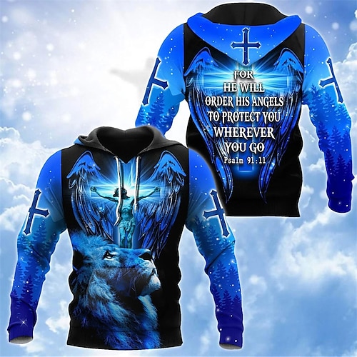 

Homens Moletom com capuz Azul Com Capuz Letra Estampas Abstratas Imprimir Diário Esportes Impressão 3D Básico Roupa de rua Casual Primavera Outono Roupa Moletons Moletons Manga Longa