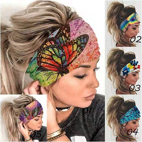 

HeadBand Sports Chinlon Spandex Lycra Yoga Fitness Gym Workout Portable Stretchy Durable Breathable Quick Dry For Women Head