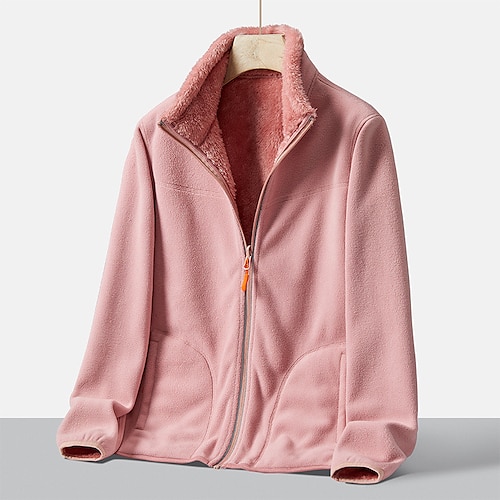 

Dame Pluss størrelse Teddyfrakk Lomme عادي utendørs Avslappet Langermet Høy krage Normal Vinter Høst Grønn Svart Lilla L XL XXL 3XL 4XL
