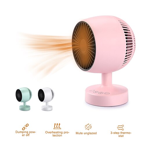 

H6 Mini Fan Heater Home Dual-use Heater Office Desk Surface Panel Mute Shaking Head Small Electric Heater warm fan