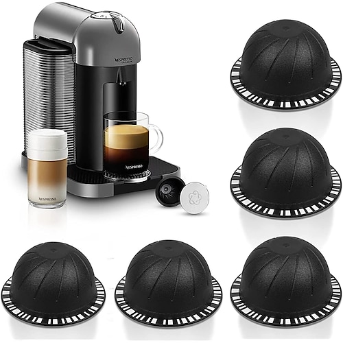 

Reusable Vertuo Pods(5Pcs), for Nespresso VertuoLine/Vertuoline GCA1 Coffee Brewers,Refillable Vertuo Coffee Capsules Pods