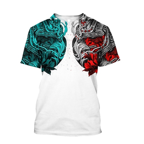

Men's T shirt Tee Color Block Graphic Prints Crew Neck White 3D Print Outdoor Street Short Sleeve Print Clothing Apparel Sports Designer Casual / Summer / Summer