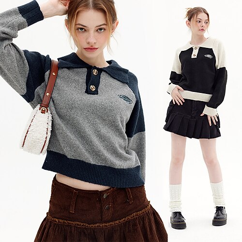 

Spicy Girls Punk & Gothic Y2K Year 2000 Knit / Cutsew Masquerade Women's Japanese Cosplay Costumes Gray / Black / Top