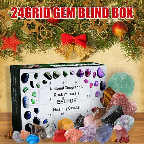 

24 Grid Ore Green Christmas Gift Box Christmas 12 Days Countdown Surprise Guess Music Blind Box Small Gift Holiday Advent Canlendar Gift For Kids