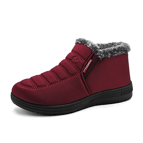 

Women's Boots Daily Booties Ankle Boots Winter Flat Heel Round Toe Casual Minimalism PU Leather Loafer Solid Colored Black Burgundy