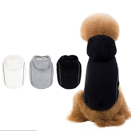 

Dog Cat Coat Solid Colored Adorable Stylish Ordinary Outdoor Casual Daily Winter Dog Clothes Puppy Clothes Dog Outfits Warm Grey White Black Costume for Girl and Boy Dog Cotton S M L XL XXL