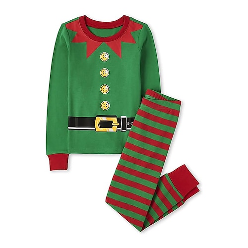 

Kids Girls' Ugly Christmas Pants Suit 2pcs Long Sleeve Green Red Graphic Crewneck Christmas Gifts Casual Fashion Regular 7-13 Years