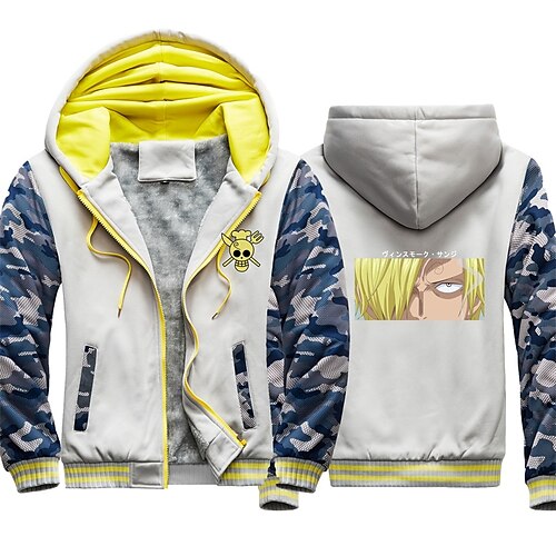 

Inspired by One Piece Sanji Cartoon Manga Outerwear Anime Graphic Outerwear For Men's Women's Unisex Adults' Hot Stamping 100% Polyester Casual Daily