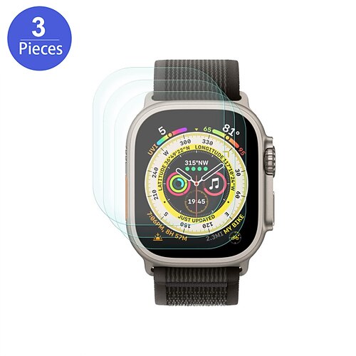 

(3 Pack) Supershieldz Designed for Apple Watch Ultra 49mm Tempered Glass Screen Protector Anti Scratch Bubble Free
