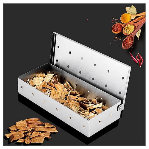 

bbq tools stainless steel smoker box fruit wood box charcoal box bbq matching cigarette box smoker box