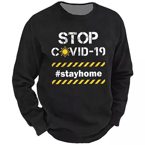 

Men's Sweatshirt Pullover Black And White Black Blue Navy Blue Crew Neck Letter Graphic Prints Print Daily Sports Holiday 3D Print Basic Streetwear Designer Spring & Fall Clothing Apparel Hoodies