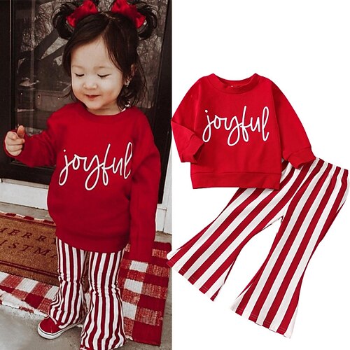 

Toddler Girls' Letter Hoodie & Pants Set Long Sleeve Active Outdoor Cotton 3-7 Years Winter Red / Fashion / Fall