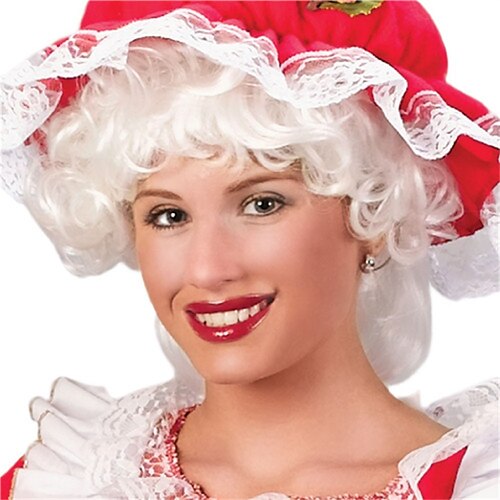 

Christmas Party wigs Mrs. Santa Claus Curly Christmas Wig Women Costume Accessory - One Size