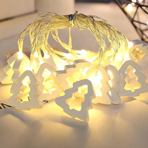 

Christmas Tree Wooden String Lights Love Heart /StarHollow Out LED String Lights with Battery Powered Wood 3M 20LEDs Indoor/Outdoor Decorative Light Fairy Lights for Valentines Day Wedding Room Garden Patio Party Decor