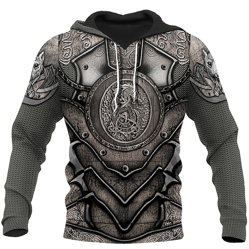 

Men's Hoodie Pullover Hoodie Sweatshirt 1 2 3 4 5 Hooded Graphic Armor Lace up Casual Daily Holiday 3D Print Sportswear Casual Big and Tall Spring & Fall Clothing Apparel Hoodies Sweatshirts Long