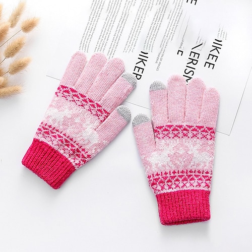 

Women's Touchscreen Gloves Warm Winter Gloves Christmas Gift Daily Animal Knit Acrylic Fibers Simple Cosplay Warm 1 Pair