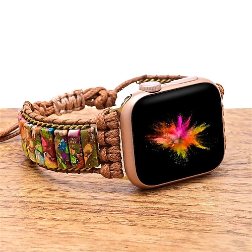 

1PC Smart Watch Band Compatible with Apple iWatch Apple Watch Ultra 49mm Series 8/7/6/5/4/3/2/1 / SE Handmade Braided Rope for iWatch Smartwatch Strap Wristband Fabric Handmade Adjustable Breathable