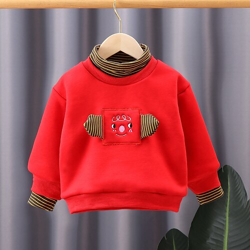 

Toddler Boys Sweatshirt Pullover Cartoon Long Sleeve Children Top School Sweatshirt Adorable Daily Green Blue Yellow Winter 3-7 Years / Fall