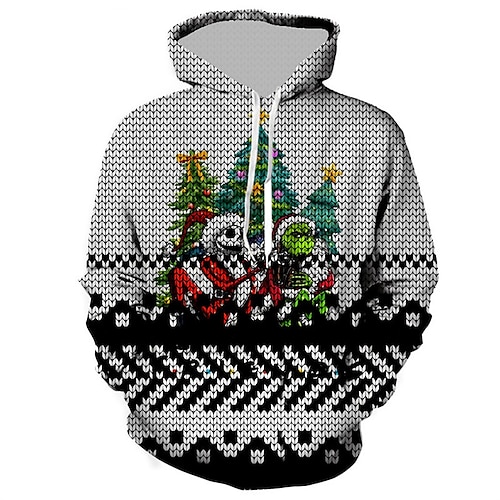 

Men's Pullover Hoodie Sweatshirt Gray Hooded Graphic Prints Print Daily Sports 3D Print Basic Streetwear Casual Spring Fall Clothing Apparel Hoodies Sweatshirts Long Sleeve